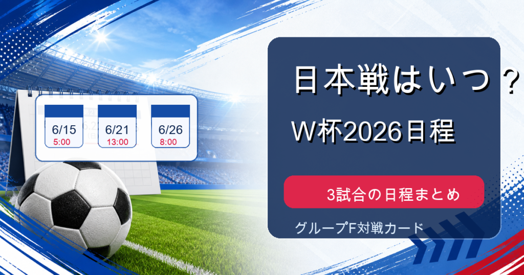 ワールドカップ2026日本代表の日程を表すアイキャッチ画像