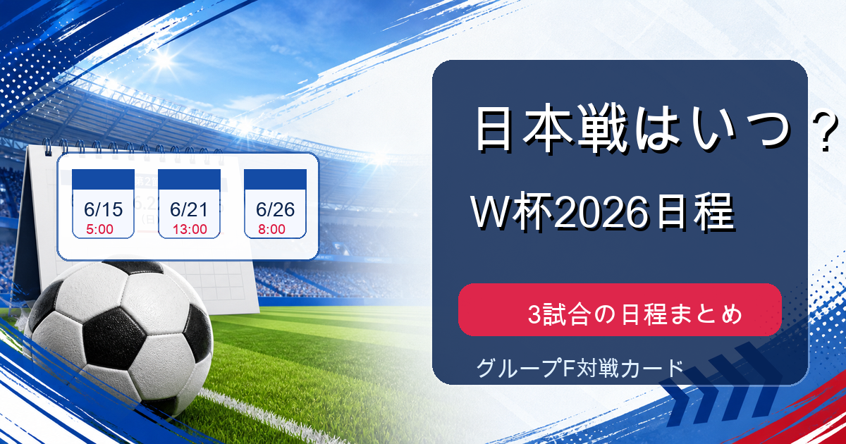 ワールドカップ2026日本代表の日程を表すアイキャッチ画像
