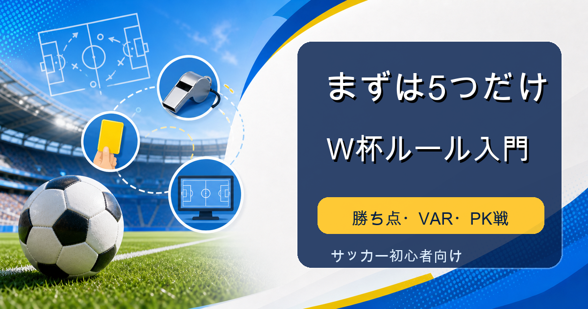 サッカー初心者向け基本ルールを表すアイキャッチ画像