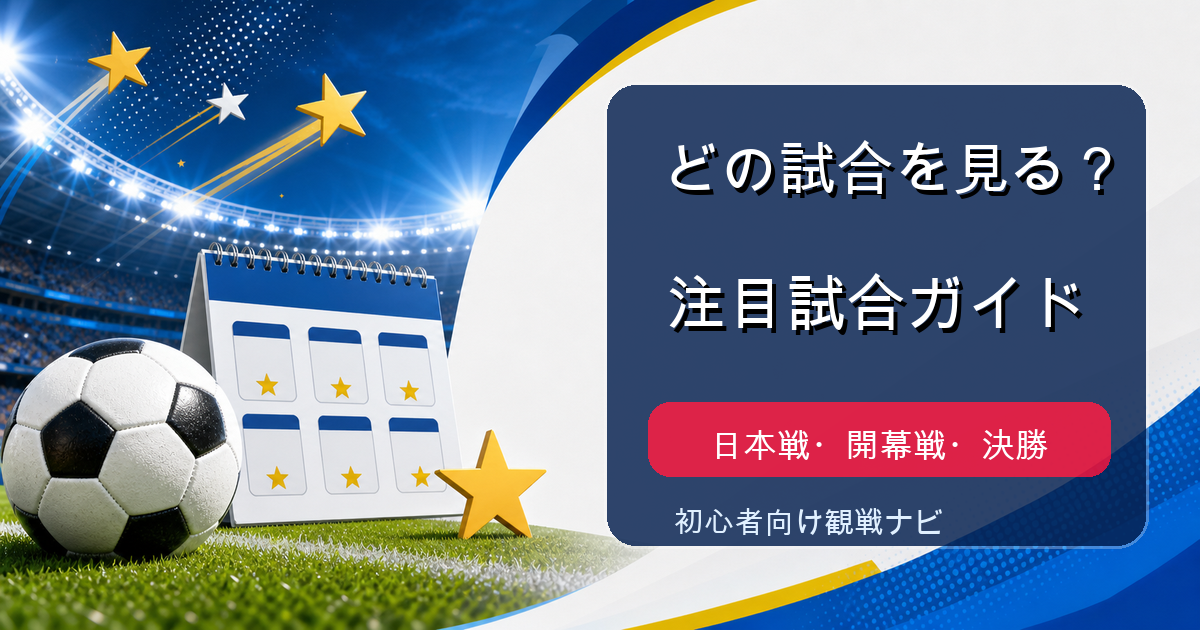 ワールドカップ2026の注目試合を表すアイキャッチ画像