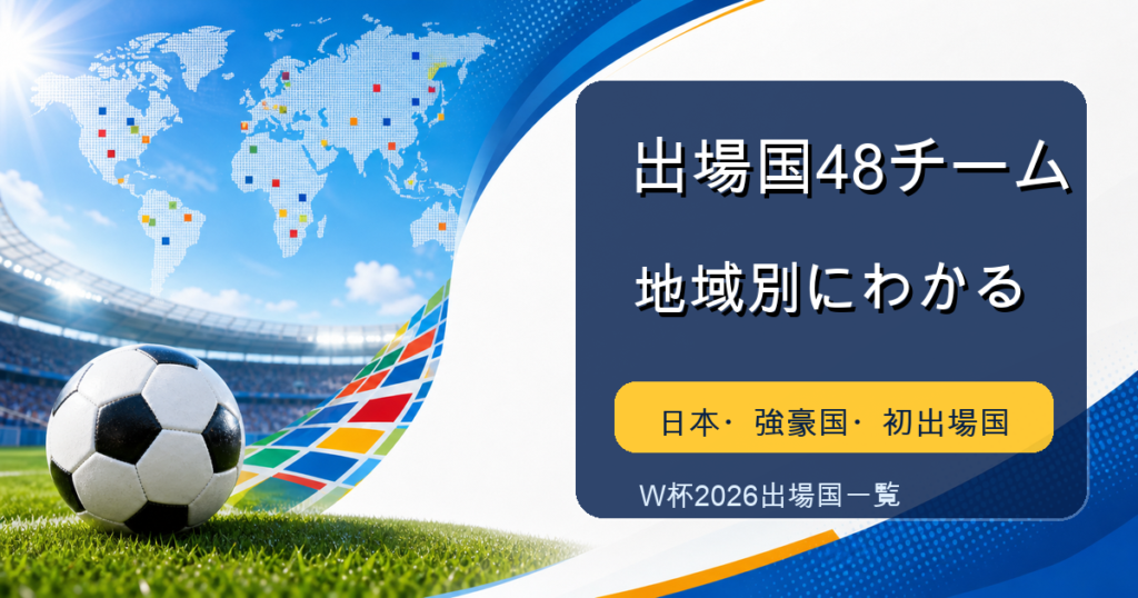 ワールドカップ2026の出場国一覧を表すアイキャッチ画像